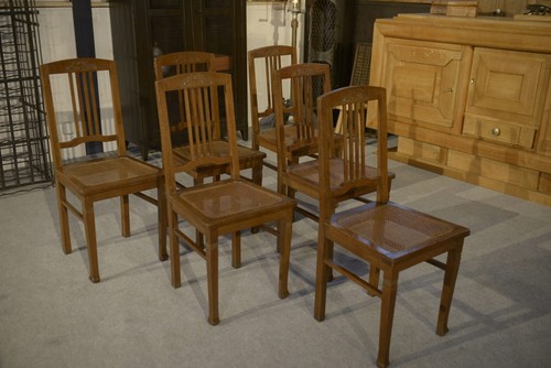 Lot chaises cannées - chaises, en